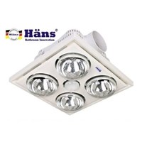 Đèn sưởi nhà tắm Hans bốn bóng âm trần H4B