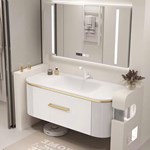 Bộ tủ chậu lavabo kết hợp tủ gương đèn LED cảm ứng kích thước 100x50cm