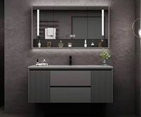 Bộ tủ chậu lavabo cao cấp kết hợp tủ gương đèn LED cảm ứng