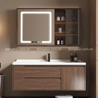 Bộ tủ chậu lavabo kèm tủ gương đèn LED cảm ứng kích thước 80x50cm