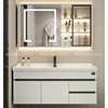 Bộ tủ chậu lavabo phòng tắm kèm tủ gương LED cao cấp chống nước, chống ẩm mốc kích thước 80x50cm