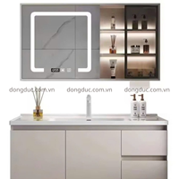 Bộ tủ gương đèn LED kết hợp tủ lavabo kích thước 80x50cm