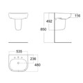 Chậu treo tường chân lửng 0955-WT/0755-WT American Standard