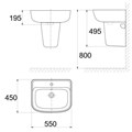 Chậu treo tường chân lửng VF-0262/VF-7062 American Standard